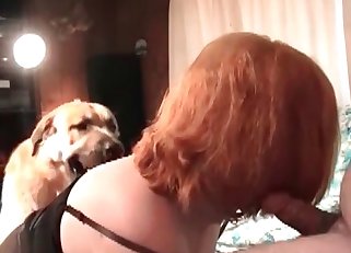 Redhead shines in a bestiality vid