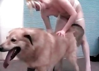 This kinky beast gets lured by a horny blonde woman