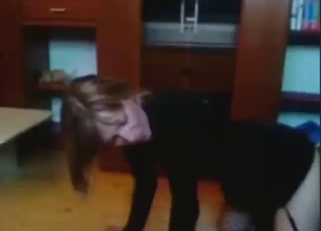 Blond-haired zoophile shows what she wants