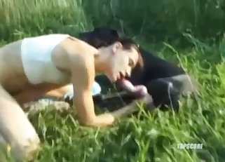 Outdoor bestial dog porn with a model